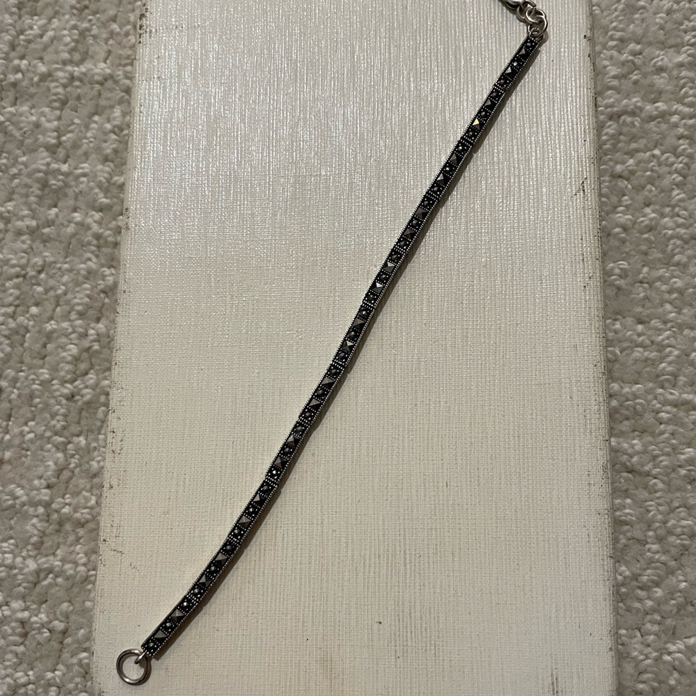 7 1/2” sterling silver marcasite bracelet